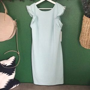 Light aqua blue sheath dress